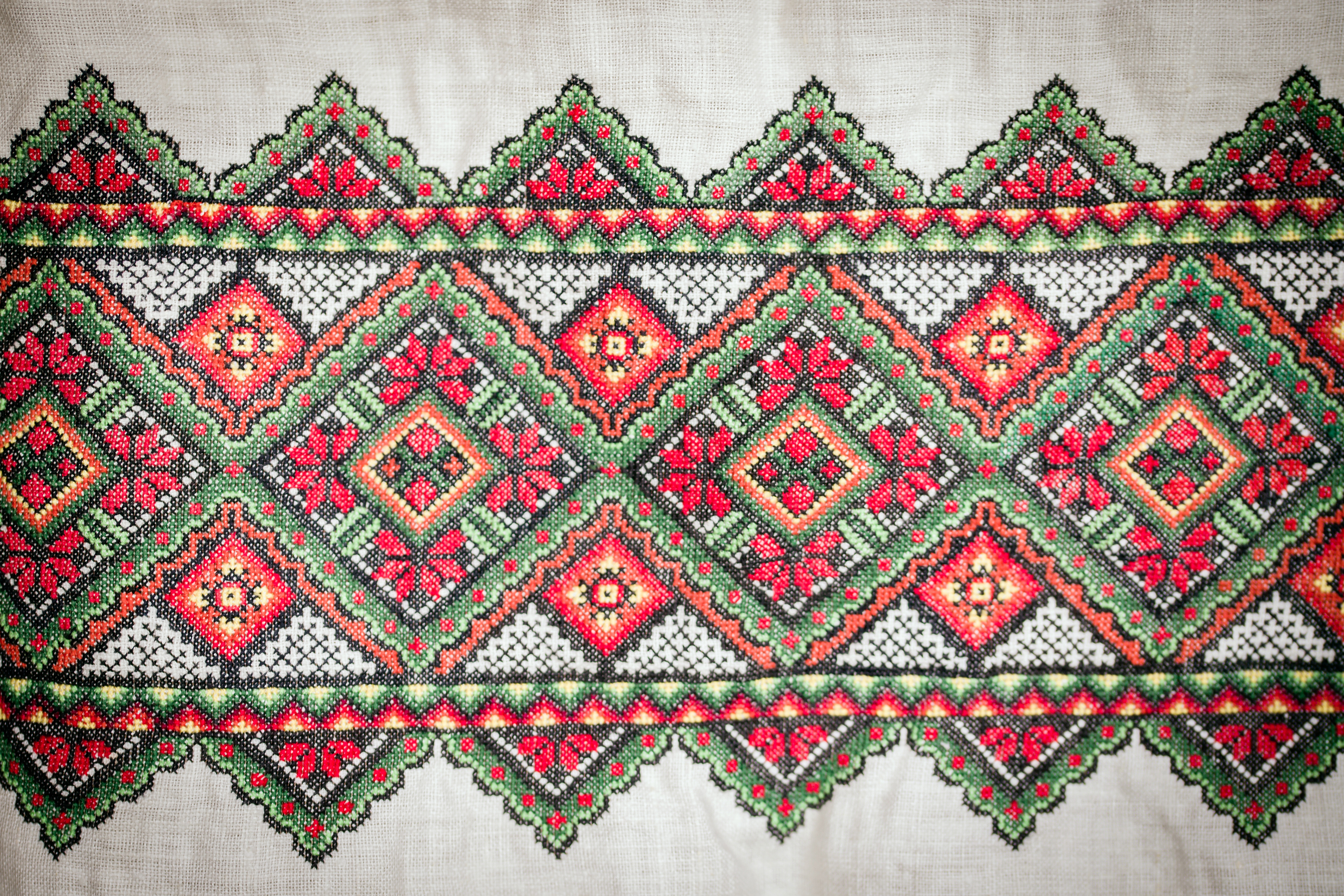 Part of a ceremonial towel from the border of Poland and Ukraine.